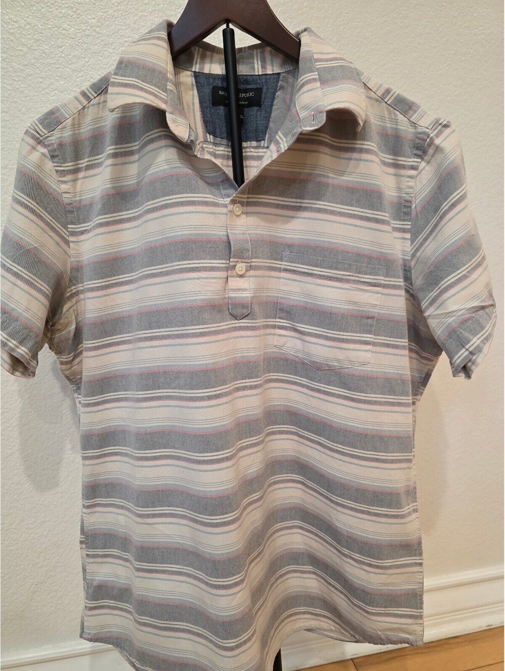 Banana Republic Striped Short Sleeve Polo Shirt